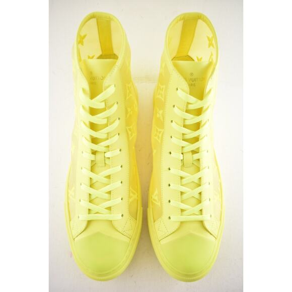 Louis Vuitton Luxembourg Tattoo Yellow Monogram High Top Sneaker UK 9 US 10 11 - Picture 8 of 13